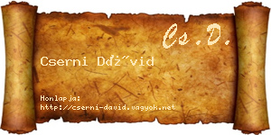 Cserni Dávid névjegykártya