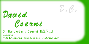 david cserni business card